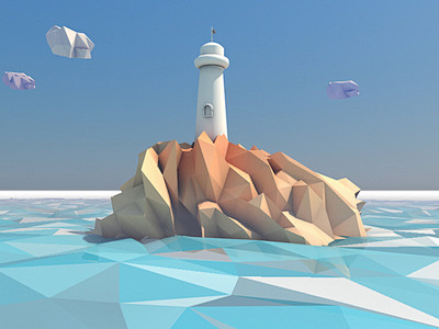 Lighthouse in low po...