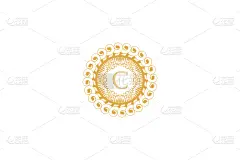 华贵,婚礼,品牌名称,服装店,英文字母C,请柬,信函,模板,中世纪花饰字母