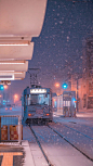 下雪的北海道_ 壁纸