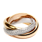 CARTIER（卡地亚）三色金三环带钻戒指