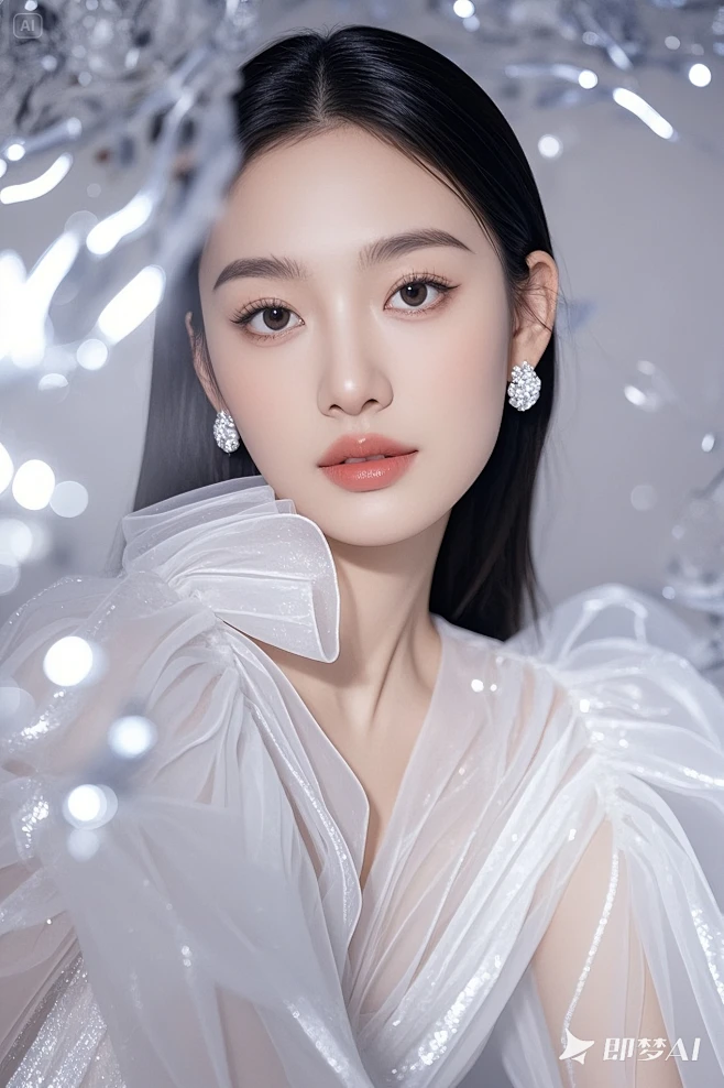 jimeng-2025-06-27-3542-美丽的模特，东方女生，温柔，气质，高定礼服，甜美，唯美意境，高级感，面部细节完美-花瓣网