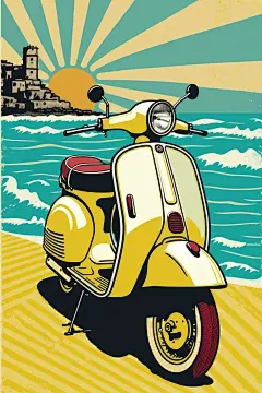 Vespa Digital Pop Art Print (2)