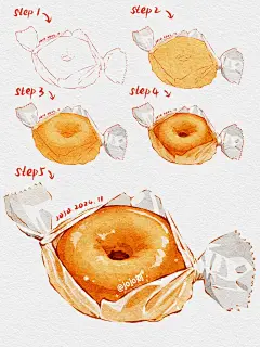 超简单插画教程｜十分钟画甜甜圈 - 小红书