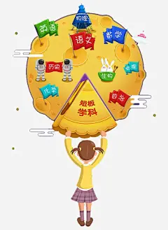 举起学科星球的小女孩png免抠素材_新图网 https://ixintu.com 黄色 学科 教育 卡通插画 小女孩 月球