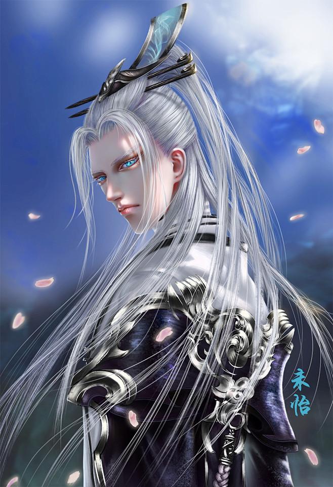 78美少年同人妖孽美男子帅哥插画漫画手绘cg插画3d游戏人物