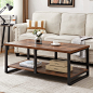 Amazon.com: LIFUSTTG Coffee Tables for Living Room, Industrial Wood Cocktail Table with Storage Shelf, Rustic Living Room Table with Metal Frame, 47 Inch Rustic Brown : Home & Kitchen