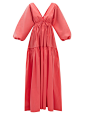 Bernadette Marlow puff-sleeve taffeta gown