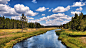 General 1920x1080 nature landscape river water trees forest clouds