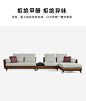 现代极简棉麻布+科技布沙发-家居-家装配