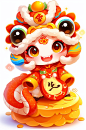 AI数字艺术国潮蛇年新年插画-众图网