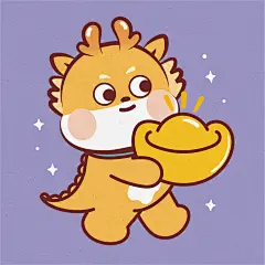 小飞龙卡通可爱插画龙年头像龙年图片
