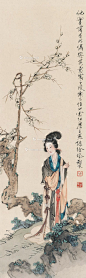 徐操——《仿仇英笔意》【仇实甫有此，偶拟其意写之，深惭不侣也】仕女人物小景 立轴欣赏 | 
徐操 (1899-1961)原名存昭，字燕孙，别号霜红楼主，又号霜红龛主、中秋生。斋号霜红楼、寒水堂、归燕楼等，著名人物画家，河北深县徐家湾人。擅画人物故事、古装仕女，工笔、写意、白描、重彩，样样精能。