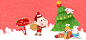 圣诞节Merry Christmas,圣诞树,圣诞老人,礼物,下雪,兔子,萌,可爱,阿U壁纸