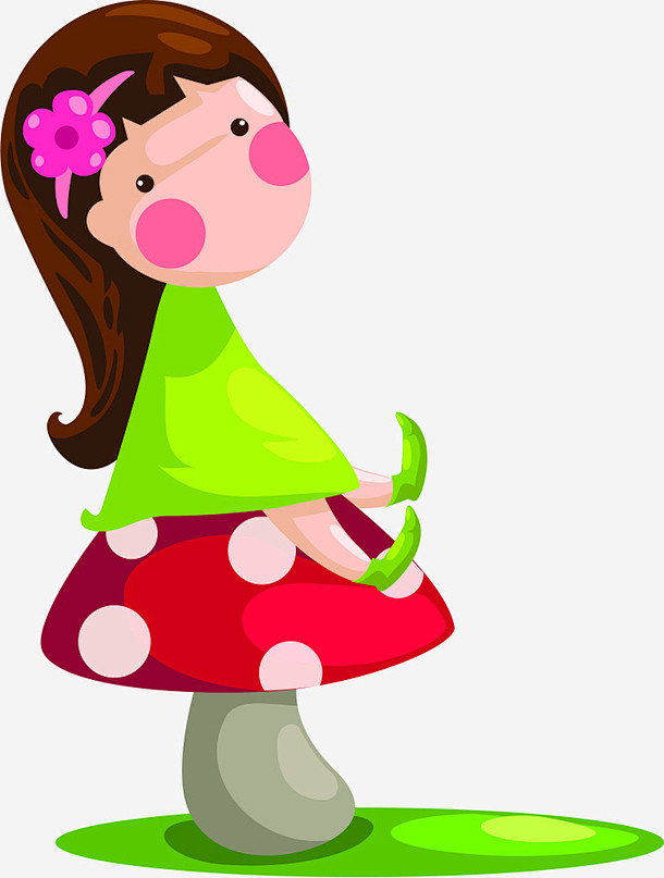 女孩卡通蘑菇可爱儿童节六一61免抠png