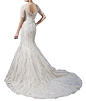 DAPENE® Women's Sheer Lace Sweetheart Mermaid Short Sleeve Wedding Dress at Amazon Women’s Clothing store: