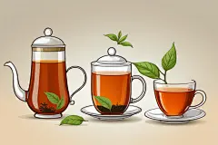 清新手绘谷雨时节芝兰之气茶叶插画