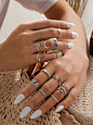 14pcs Skinny Ring Pack : Free Returns ✓ Free Shipping On Orders $49+ ✓. 14pcs Skinny Ring Pack- Rings at SHEIN.