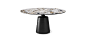 yoda keramik | tables : yoda keramik | tables - Table with base in graphite (GFM69), white (GFM71), black (GFM73) embossed lacquered steel or satin titanium steel (11). Marmi Alabastro (KM02), Supreme (KM03), Ardesia (KM04), matt Golden Calacatta (KM05), 