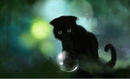 一组黑猫插图