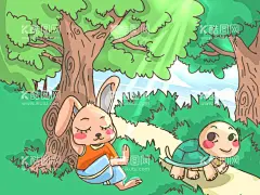 龟兔赛跑  - 源文件下载【酷图网】漫画,可爱,生动,栩栩如生,学习,词汇,成语,龟兔赛跑,