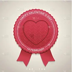 情人节的圆形标签