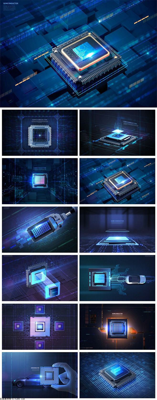 12款保电子科技芯片半导体PSD格式2021515 - 设计素材 - 比图素材网