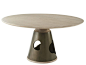 Round wood veneer table FLINT TABLE by Theodore Alexander