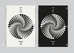现代瑞士风格飞行模板径向立方体漩涡形状。矢量插图。