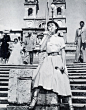 Audrey Hepburn on the set of Roman Holiday (1953).