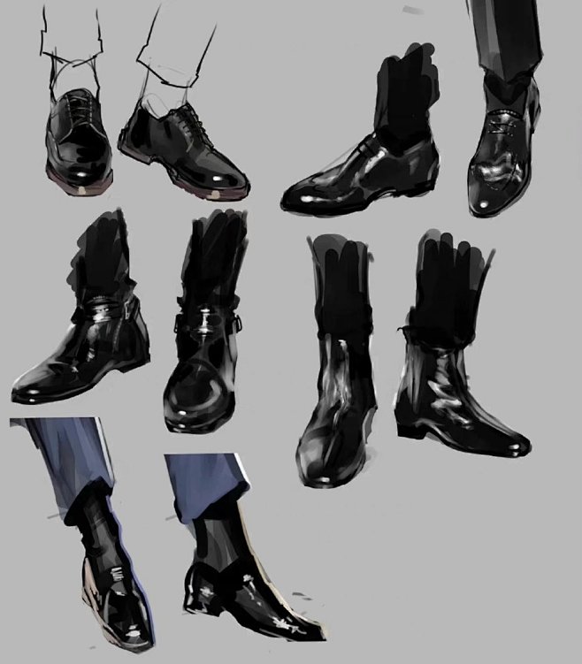 皮鞋质感参考
双人人模#Q版#参考#绘画...