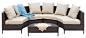 Venice Outdoor 5pcs Wicker Sofa Sectional Set contemporary-outdoor-lounge-sets