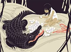 Gloria Pizzilli
这位意大利女插画师非常善于在作品中制造冲突和戏剧感，光明与黑暗，纯洁与邪恶，都在她那不乏东方元素的插画中缠斗。