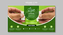 Live green environment and hands holding pieces of puzzle