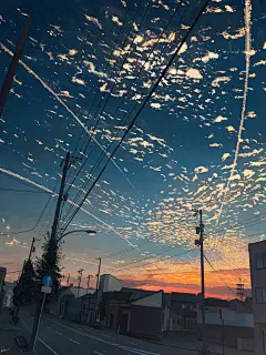 金木犀の匂い#动漫场景#日系场景#动漫壁纸#风景#街道#天空#夕阳