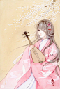 【插画师白岫古风少女手绘作品】
一张张美如壁纸的古风少女仿佛小说里的神仙美人，美得让人过目不忘。