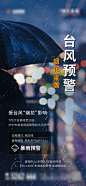 地产台风暴雨天气提醒海报-源文件
