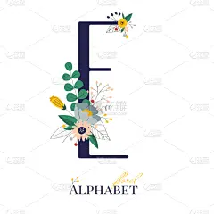 英文字母E,可爱的,英语,请柬,贺卡,背景分离,字母,环境,花,画画