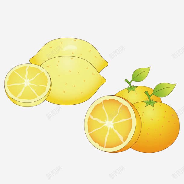 橙子柠檬 创意素材