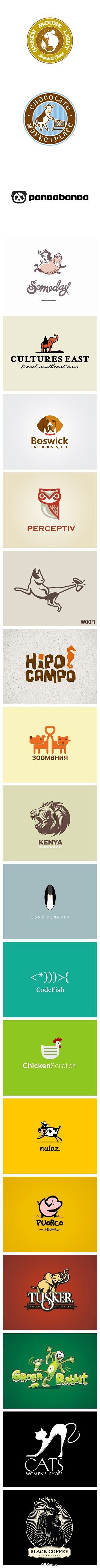 [【广告设计】20个可爱小动物的logo...