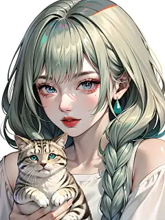 绿色系女孩|小猫咪 - 小红书