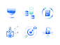 Icon Design for Test-Button Web Page science technology blue line dot icon web