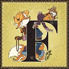 字母,童话故事,儿童,英文字母F,书,动画片,可爱的,字母表次序,信函,英格兰