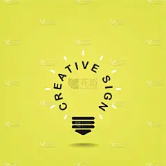 创意灯泡标志，商业创意