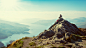 andreaobzerova在 500px 上的照片Two female hikers on top of the mountain enjoying valley view, Ben A&#x;27an, Loch Katrina, Highlands, Sc