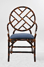 Bamboo Accent Chair with a tortoise shell finish. Love this for a dining or occasional chair!