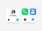Icon & Calls And Contacts add app blue button chat dialogue green head icon message minimalist telephone ui ux