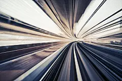 Blurred motion on the Subway in Tokyo