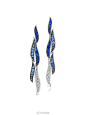 Maria Canale 海浪主题珠宝，不同颜色的蓝宝石搭配灵动线条，描绘静谧湛蓝的海浪。

#珠宝匠群像# ​​​​