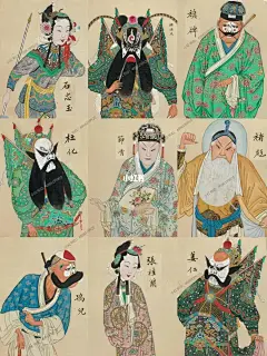 致敬国粹｜81幅京剧人物脸谱造型与服装