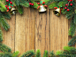 圣诞树边框 图片素材 圣诞木板背景 铃铛  #素材#